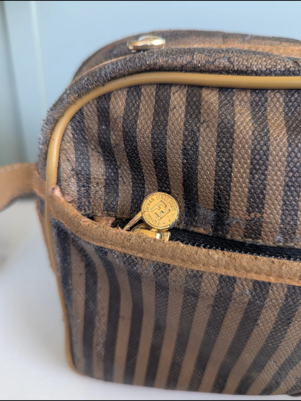 Vintage Fendi Pequin Striped Crossbody